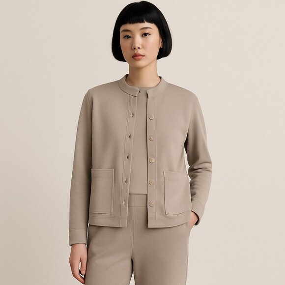 SOLD Eileen Fisher Light Wool Overshirt - Picture 1 of 10